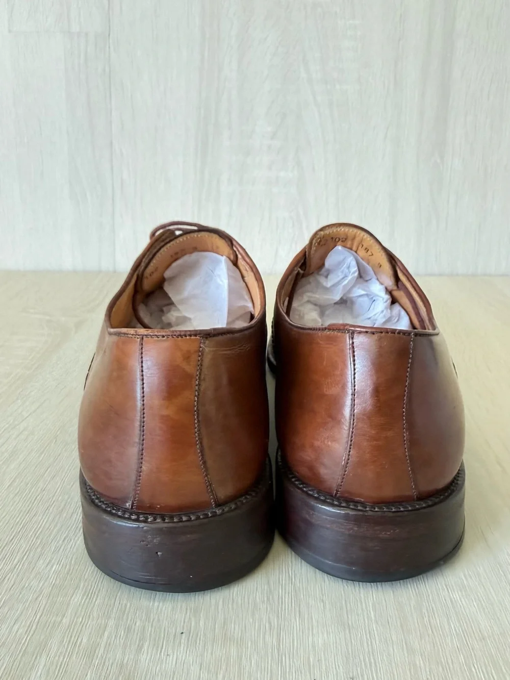 Mezlan San Juan Men’s 9.5 Brown Leather Woven Cap Toe Oxford Dress Shoes